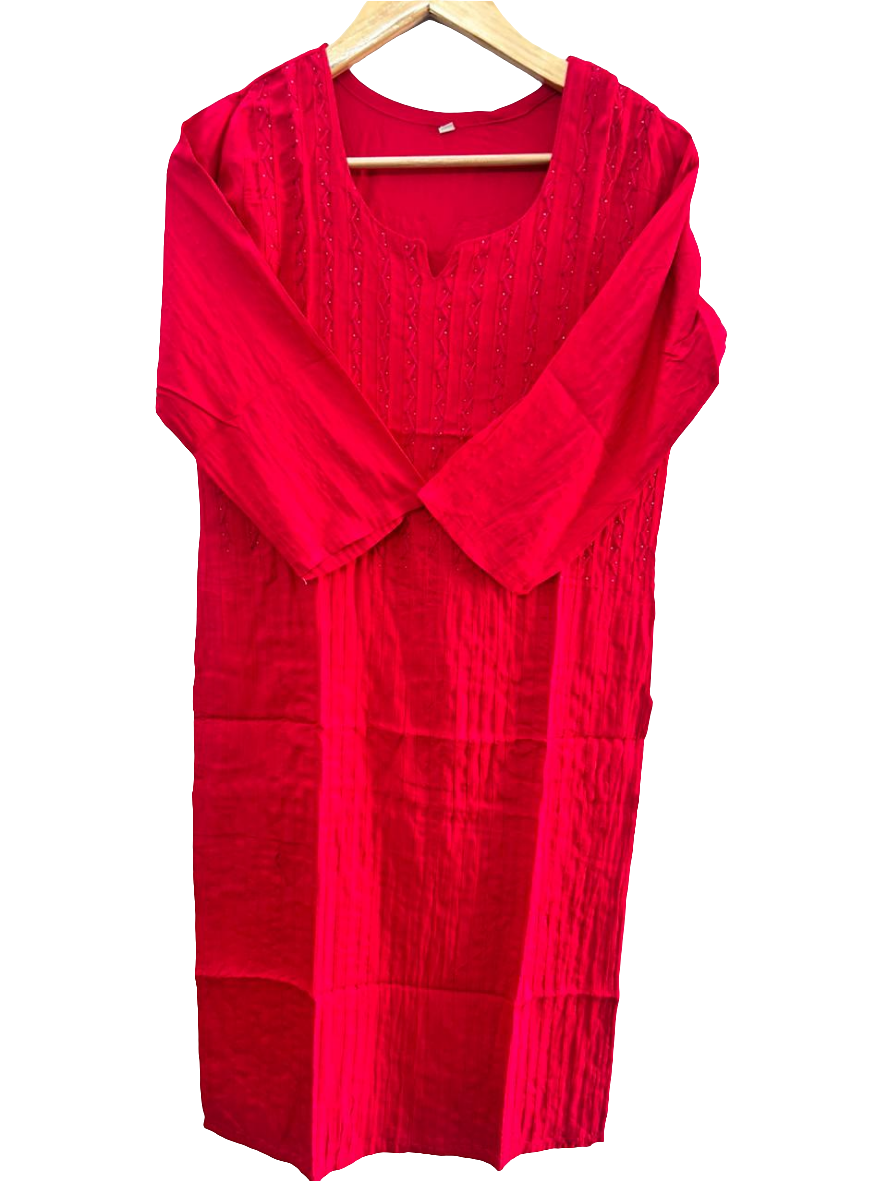 Beaded cotton kurti