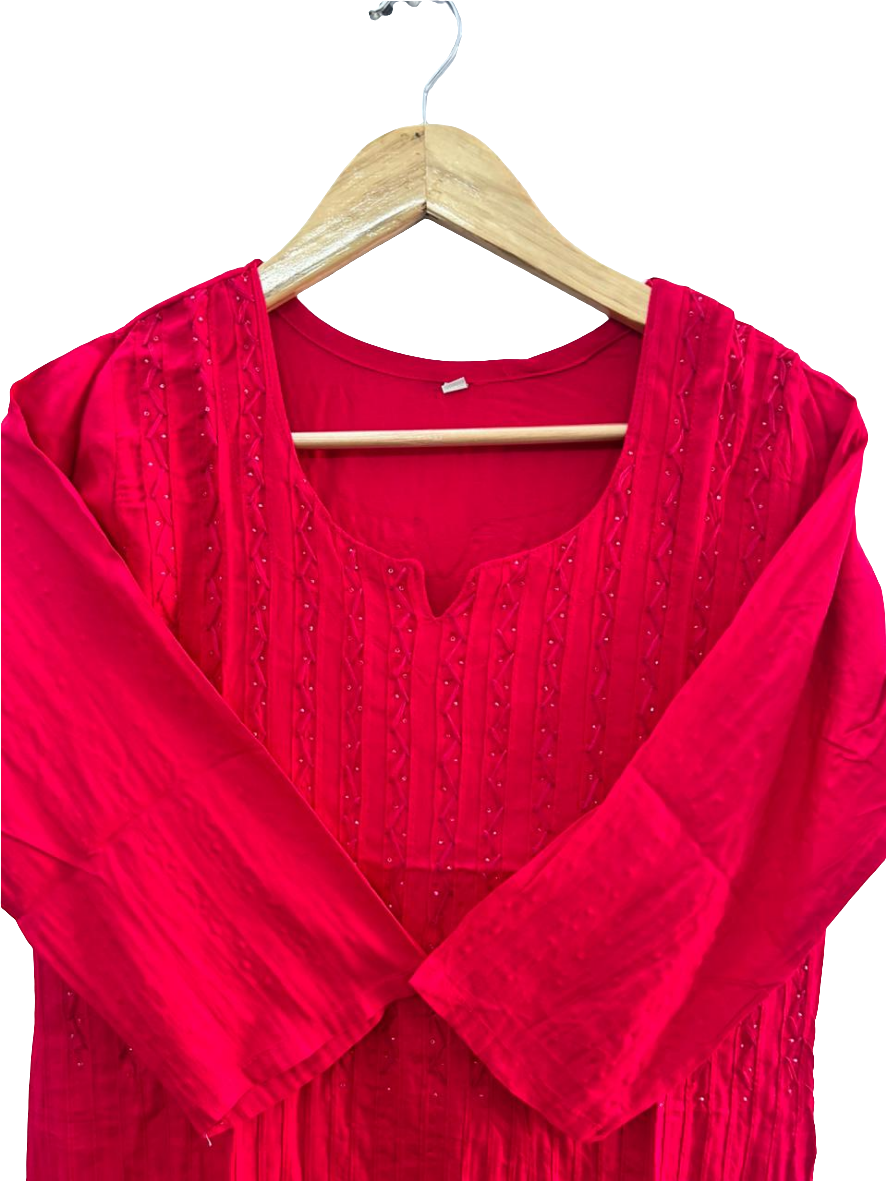 Beaded cotton kurti