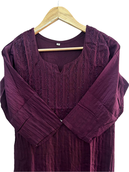 Beaded cotton kurti