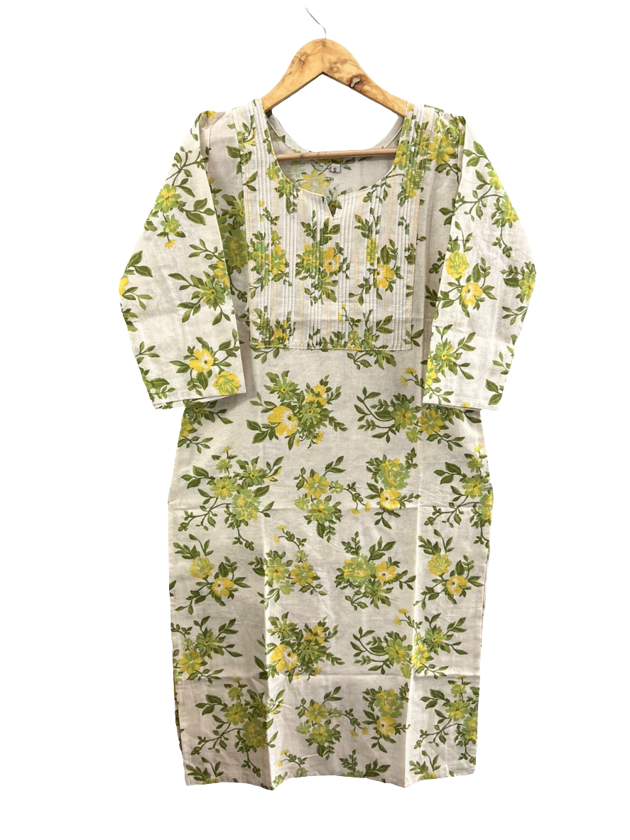 Thread work cotton kurti