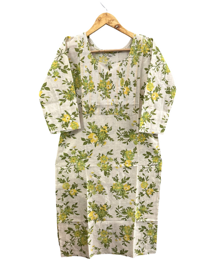 Thread work cotton kurti