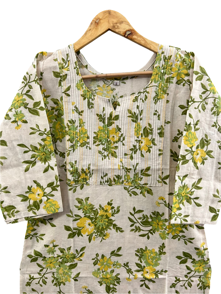 Thread work cotton kurti