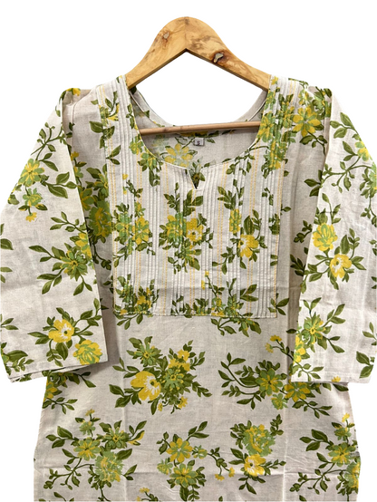 Thread work cotton kurti