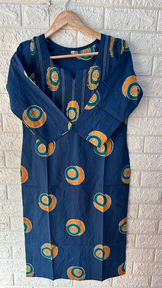 Thread work cotton kurti