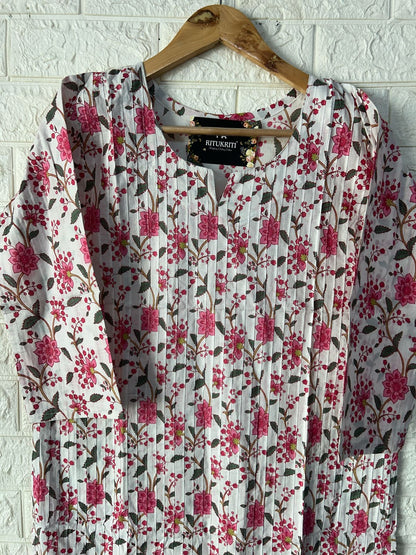 Fully Pleated cotton kurti