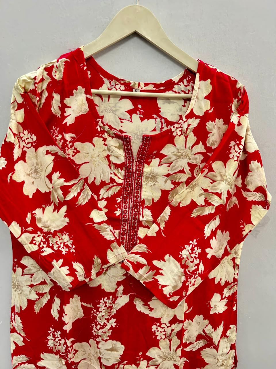 Round neck cotton kurti