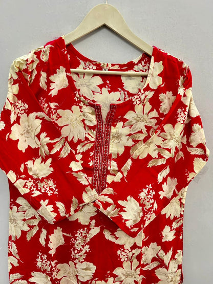 Round neck cotton kurti