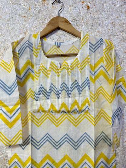 Thread work cotton kurti