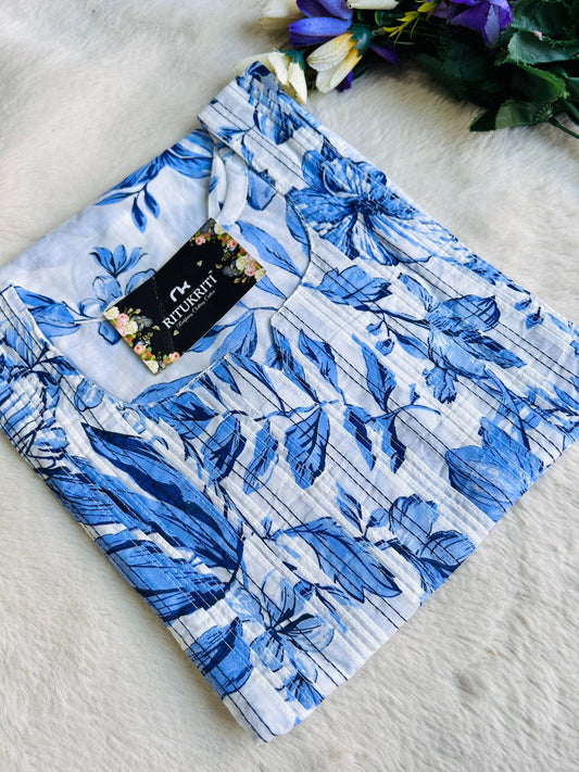 Thread work cotton kurti