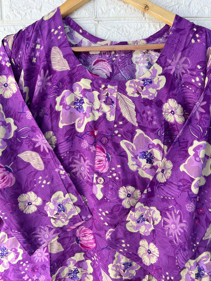 Plus size round neck  rayon kurti