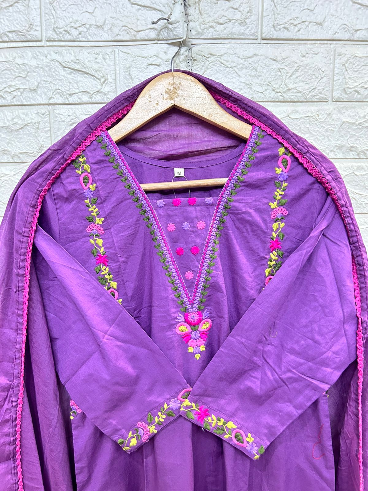 Embroidered premium cotton threepiece