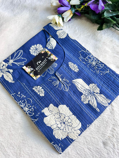 Thread work cotton kurti