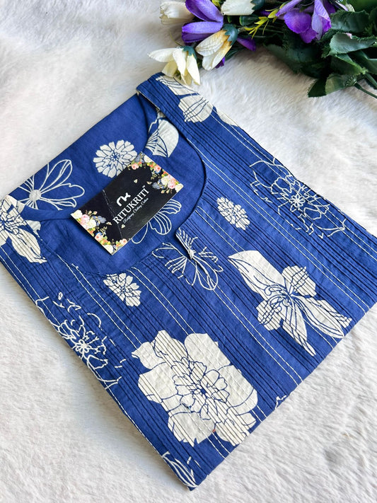 Thread work cotton kurti