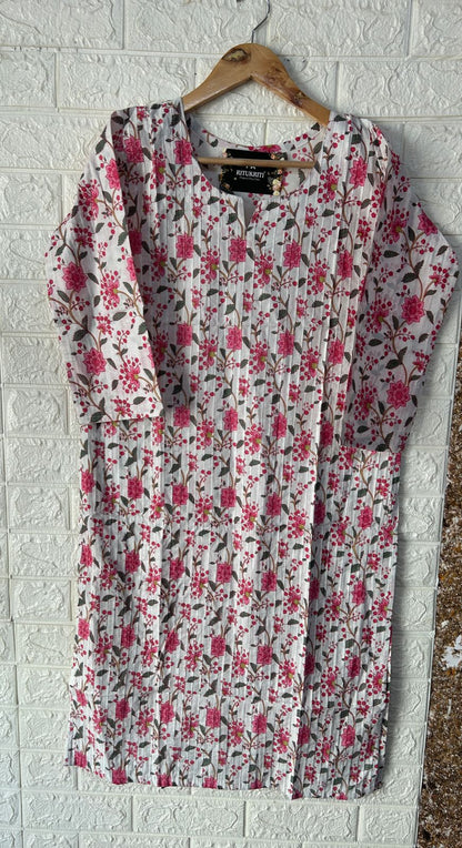 Fully Pleated cotton kurti