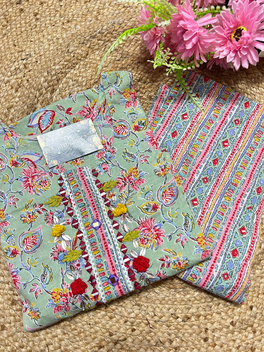 Round neck neck cotton two piece