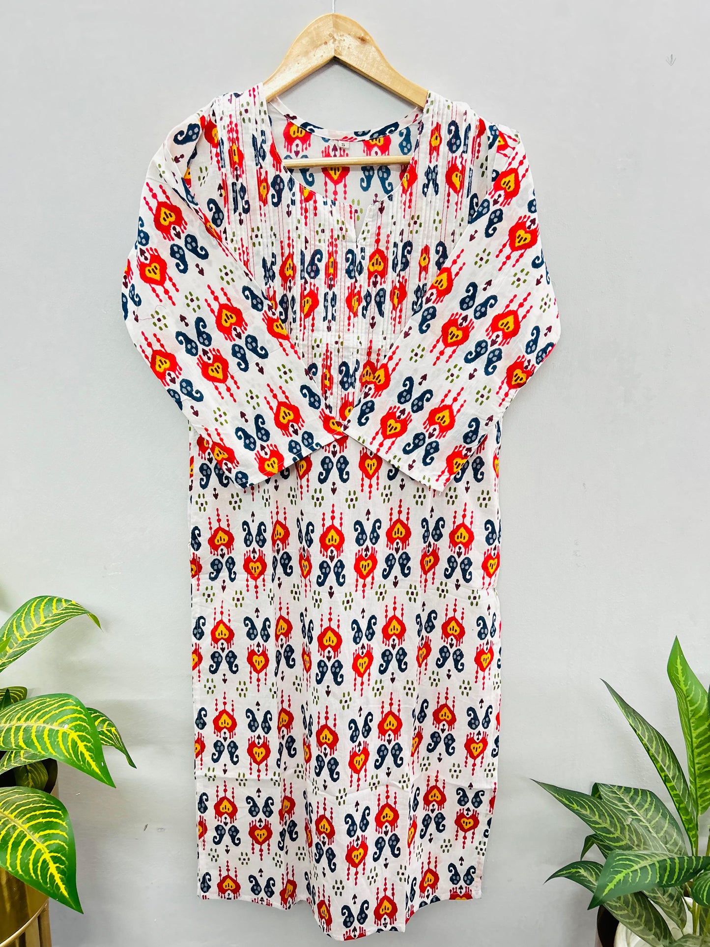 Thread work cotton kurti