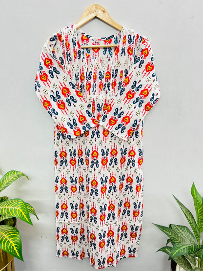 Thread work cotton kurti