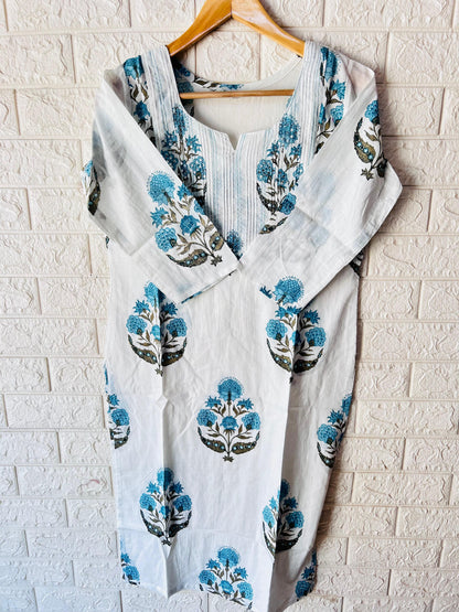 Thread work cotton kurti