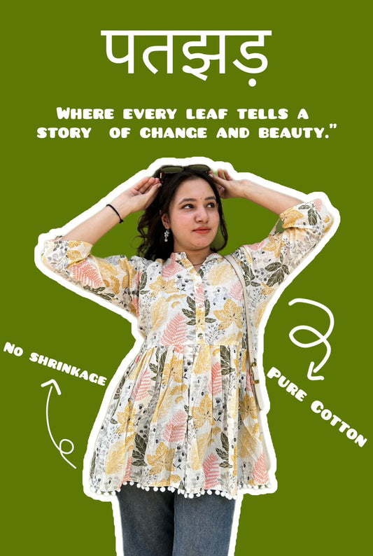 पतझड़ short cotton kurti by RITUKRITI