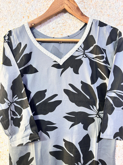 cotton blend v-neck kurti