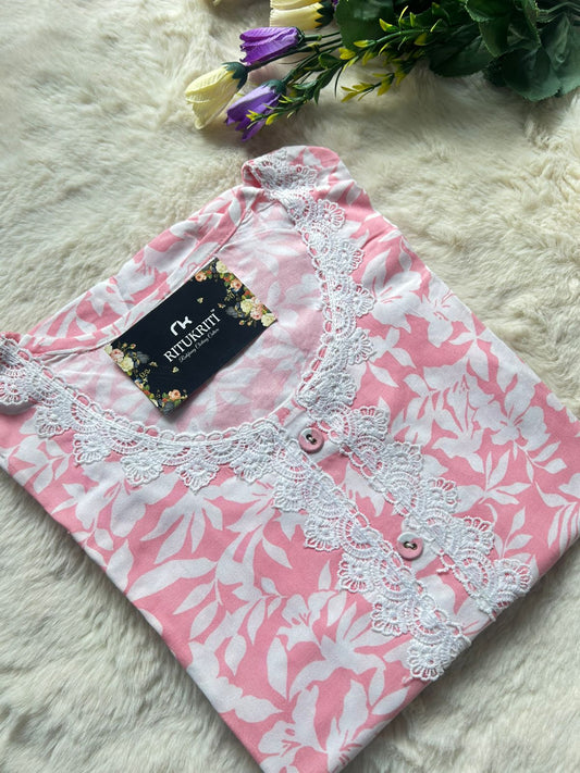 Round neck cotton kurti