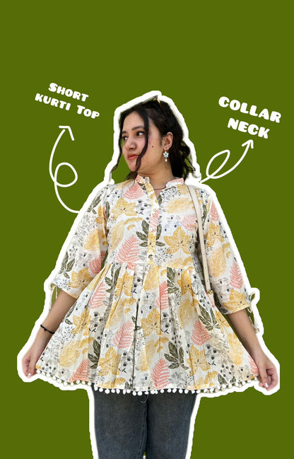 पतझड़ short cotton kurti by RITUKRITI