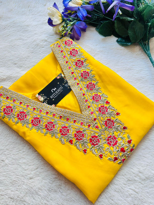 Embroidered neck kurti