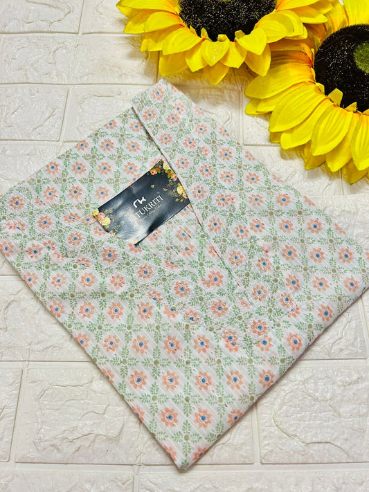 V-neck long cotton kurti