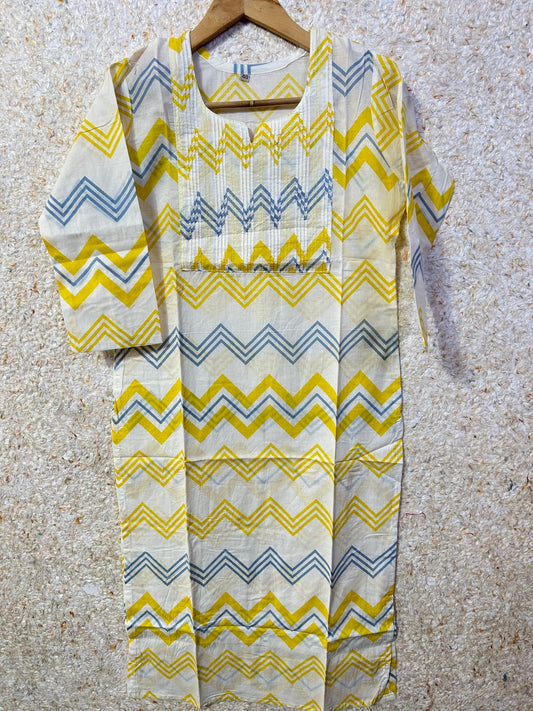 Thread work cotton kurti