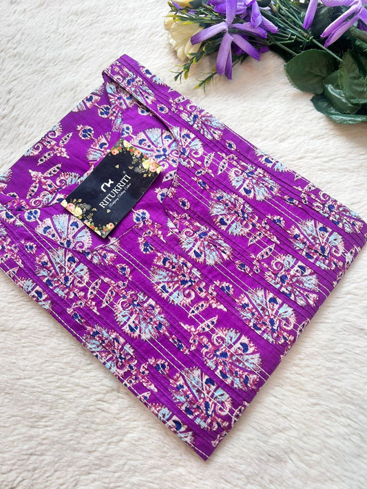 Thread work cotton kurti