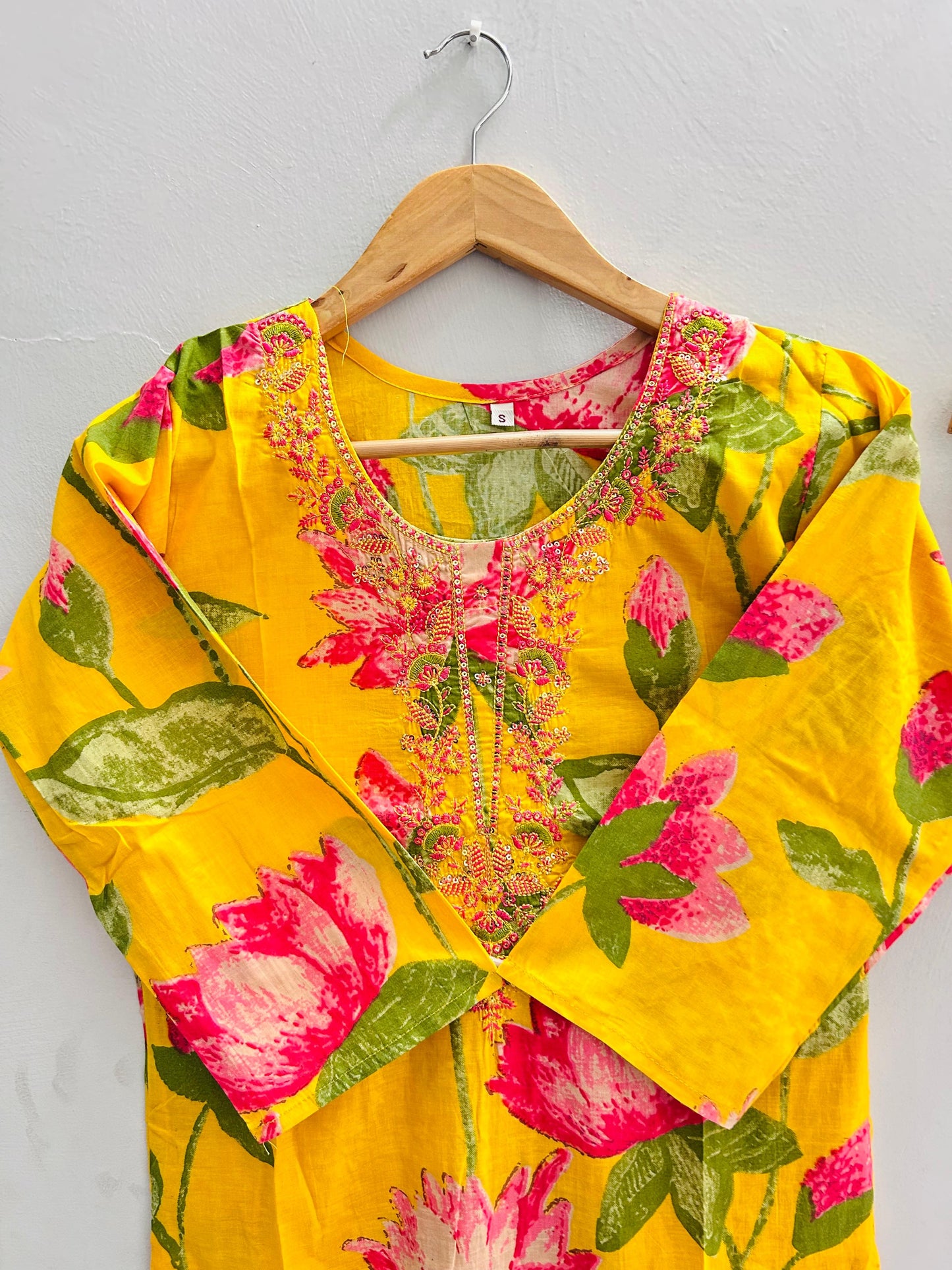 Embroidered cotton two piece