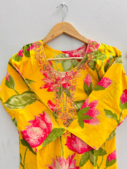 Embroidered cotton two piece