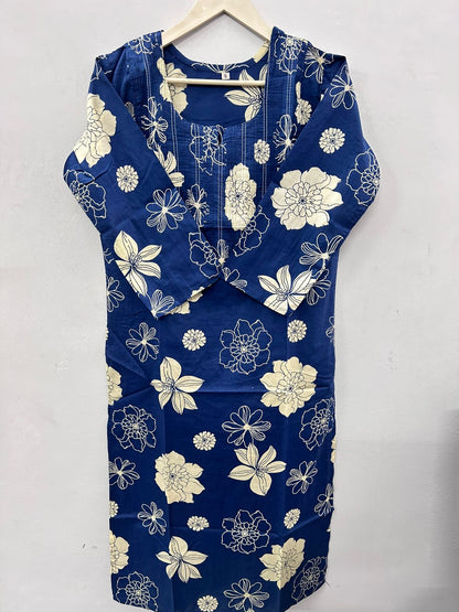 Thread work cotton kurti