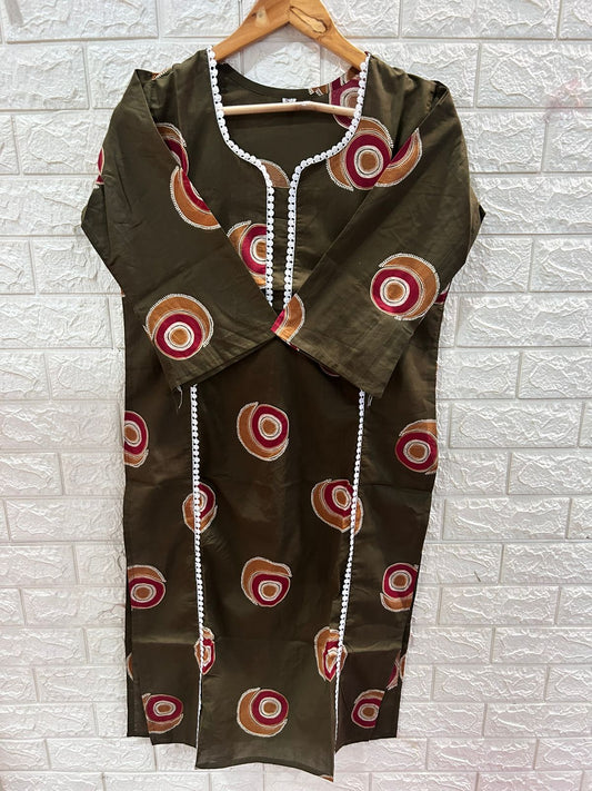 Cotton laced kurti
