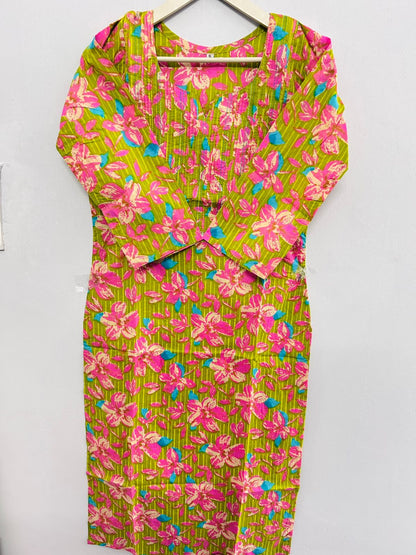 Thread work cotton kurti