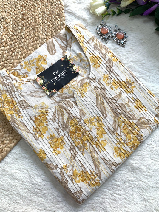 Thread work cotton kurti