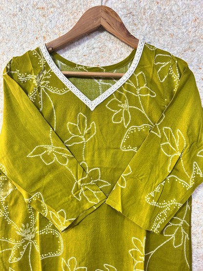 cotton blend v-neck kurti