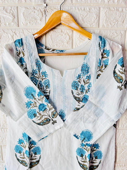 Thread work cotton kurti