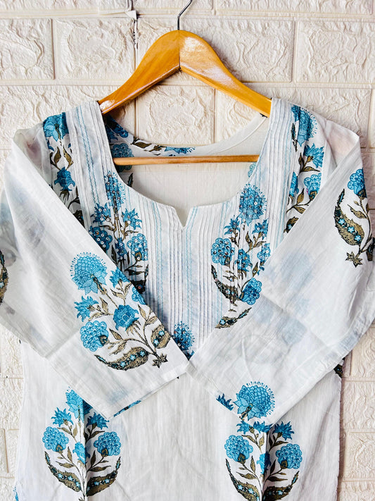 Thread work cotton kurti