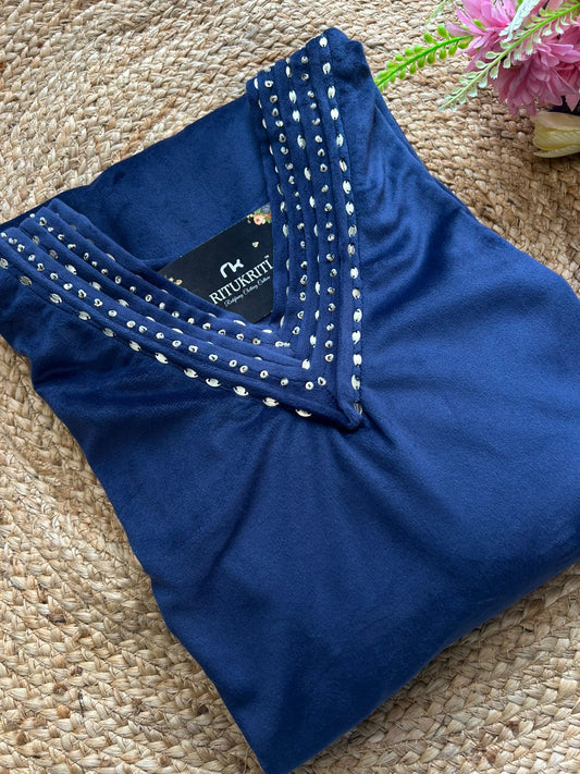 Heavy velvet winter wear kurti