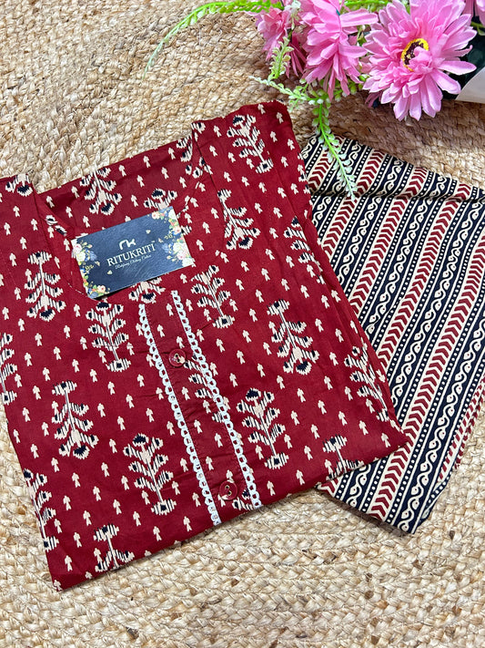Round neck neck cotton two piece