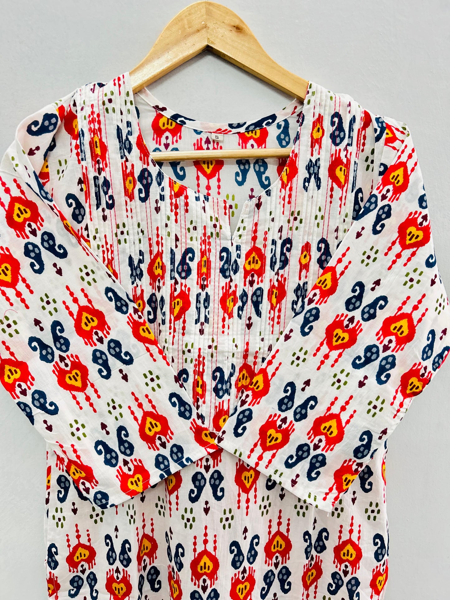 Thread work cotton kurti