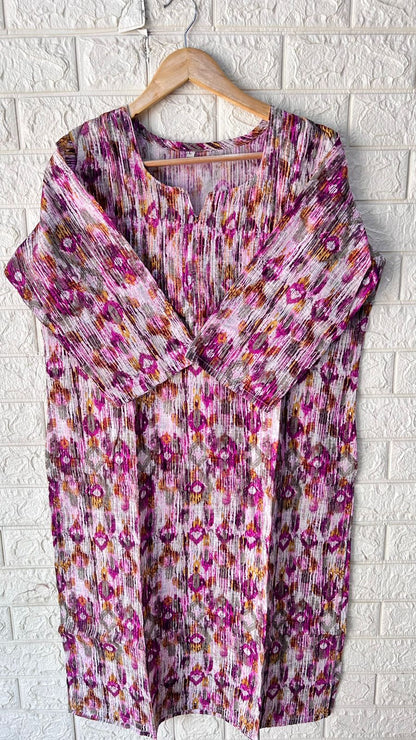 Thread work cotton kurti