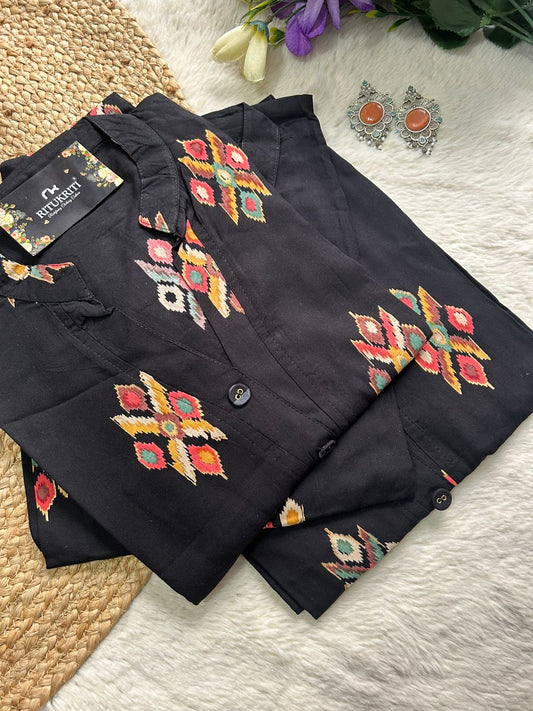 Round neck cotton kurti