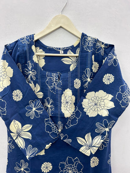 Thread work cotton kurti