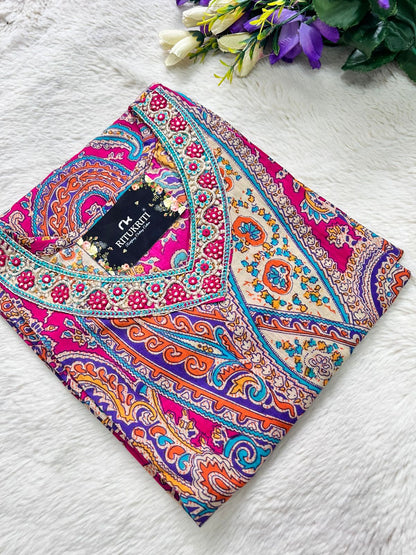 V-neck cotton kurti
