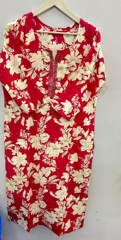Round neck cotton kurti