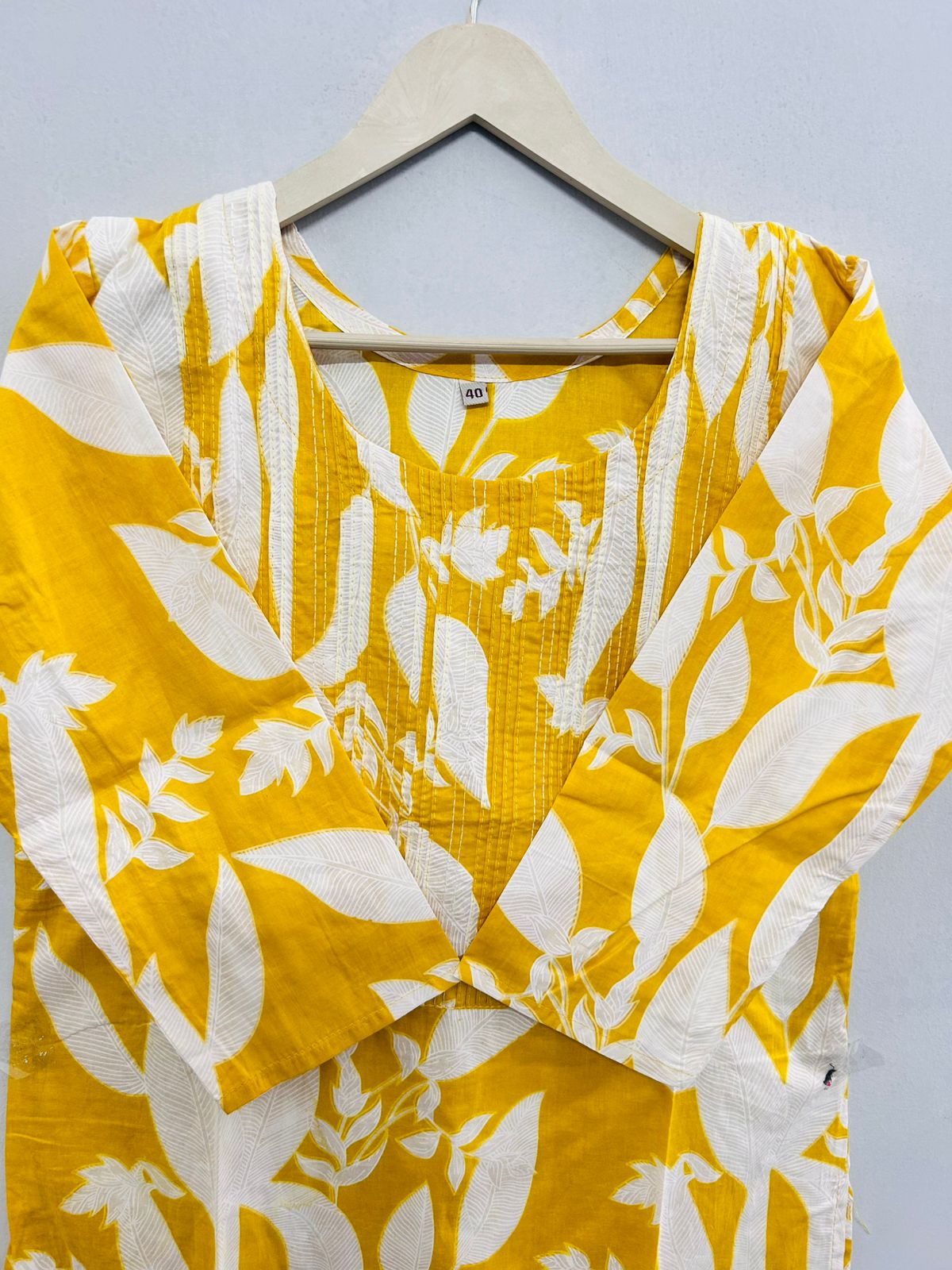 Thread work cotton kurti