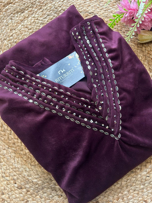Heavy velvet winter wear kurti