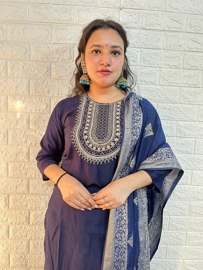 Cotton silk  three piece